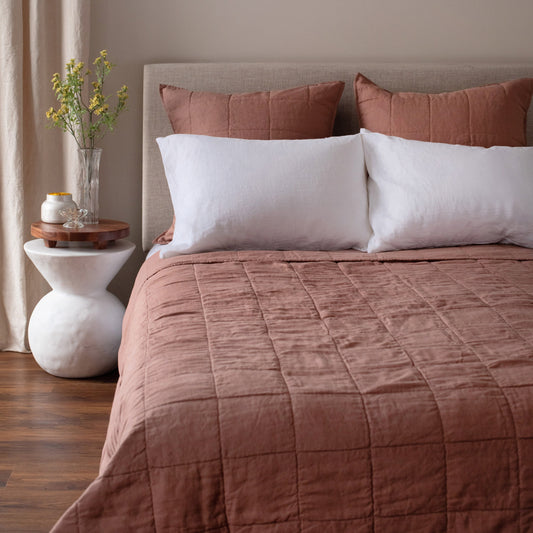 French Linen Quilted Pillow Sham