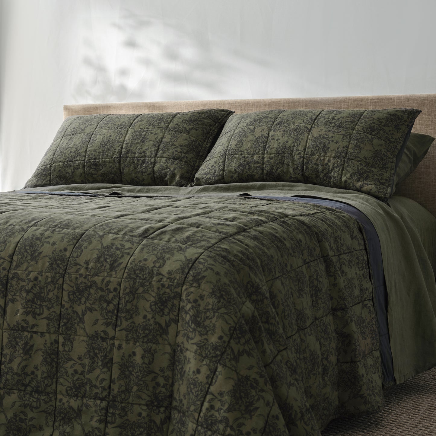 French Linen Quilted Pillow Sham
