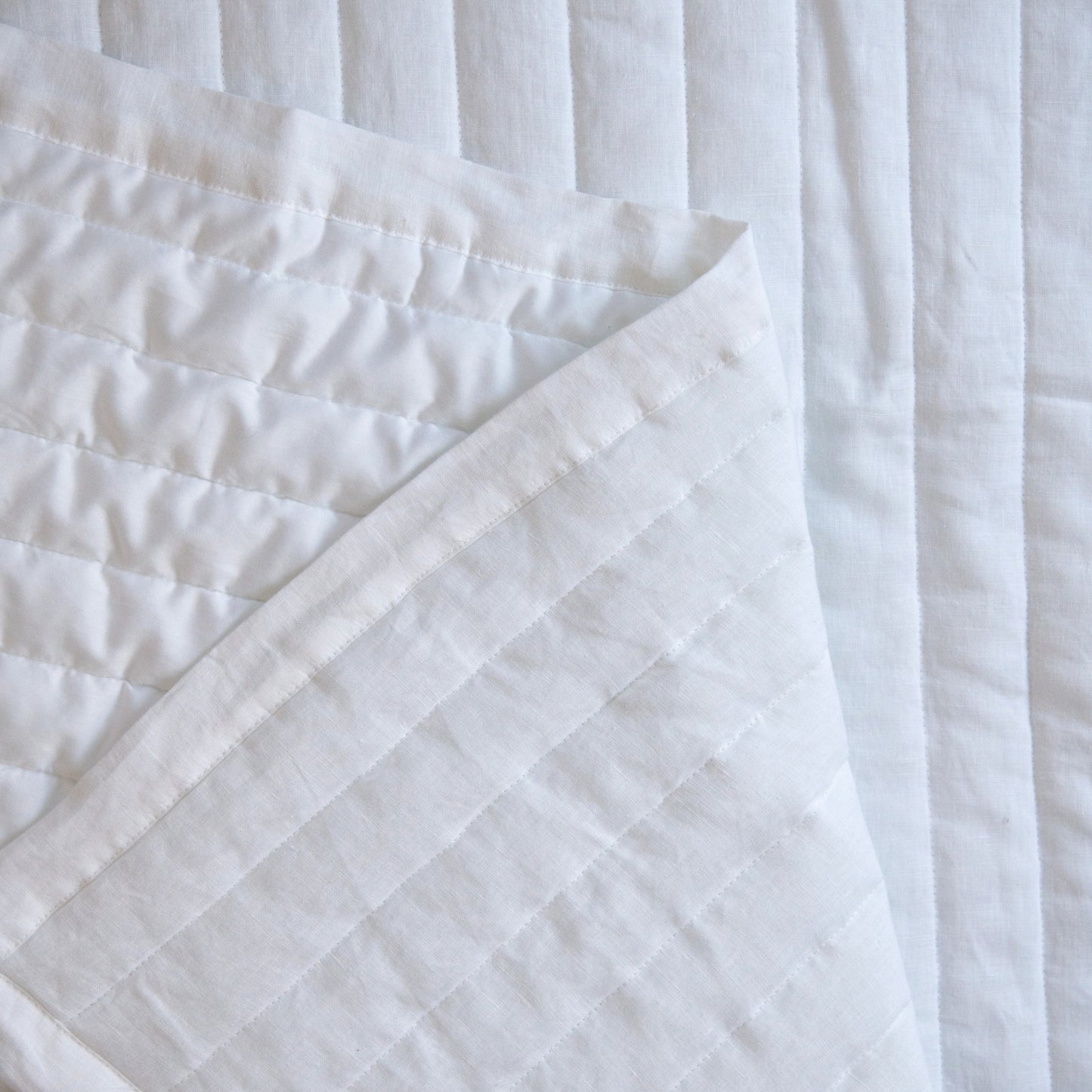 French Linen Channel Stitch Quilt & Sham Set