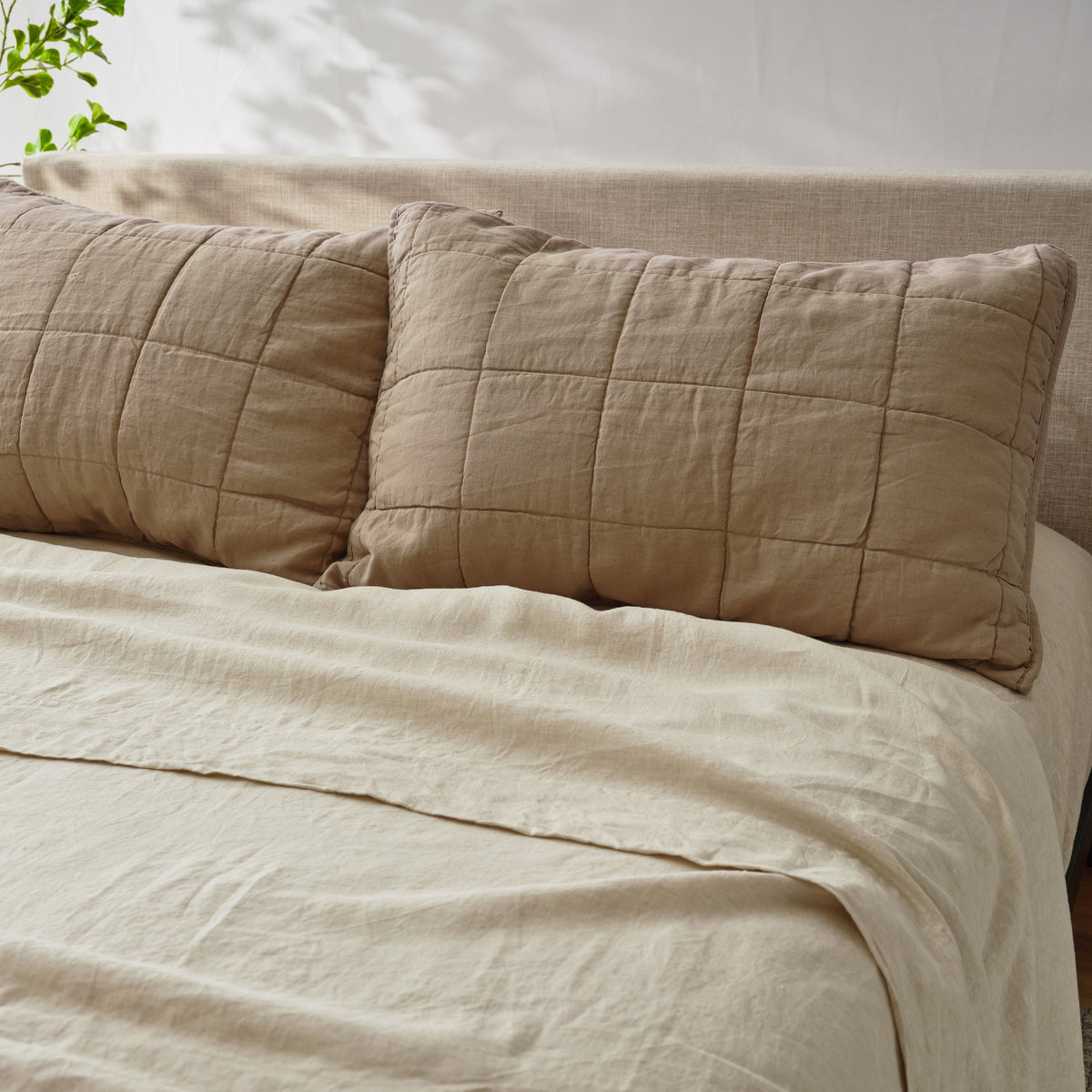 French Linen Quilted Pillow Sham