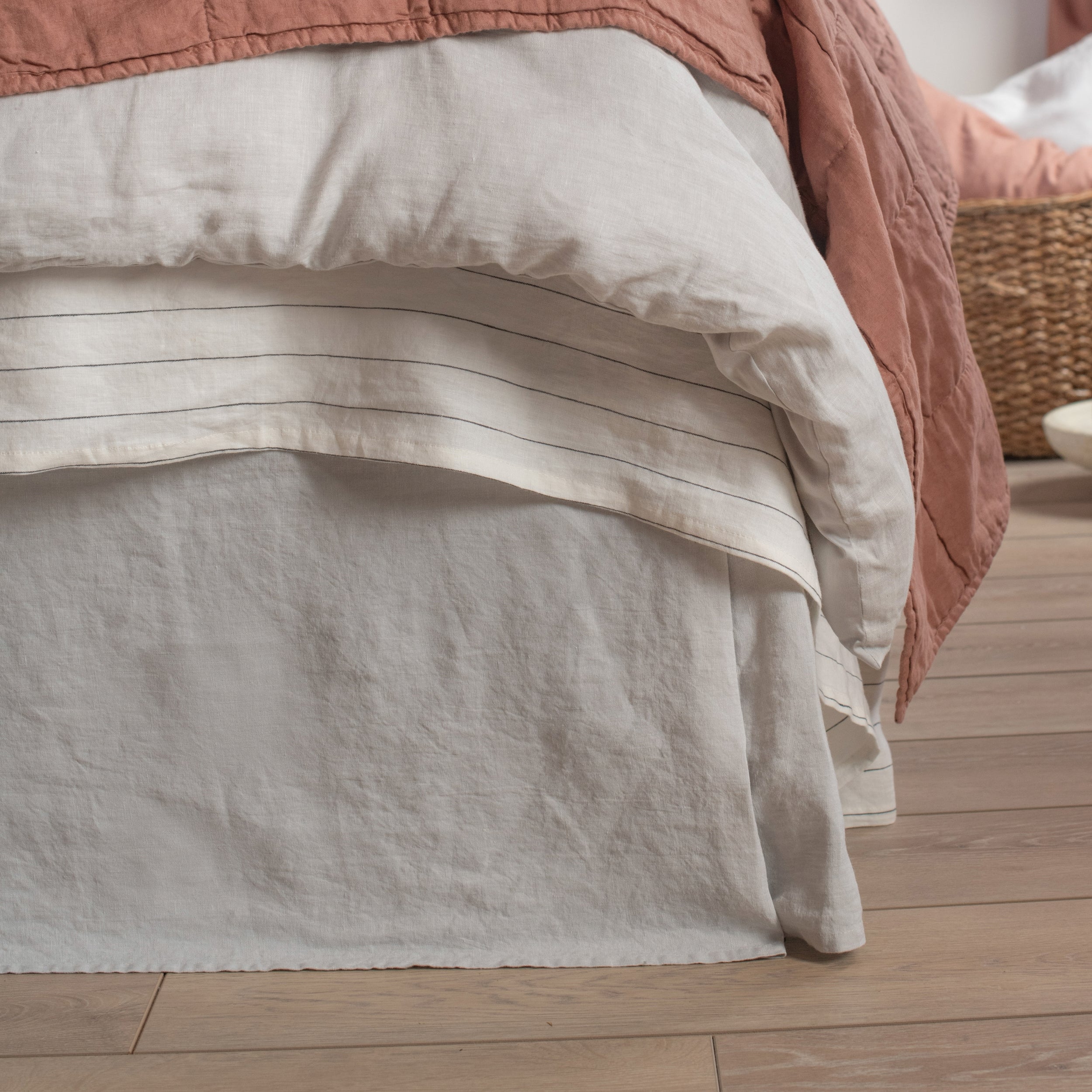 Buy linen bed skirt best sale