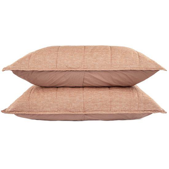 French Linen Quilted Pillow Sham Set