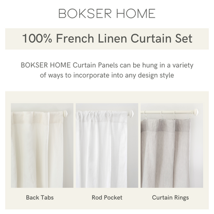 100% French Linen Window Curtains