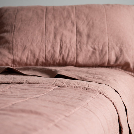 French Linen Quilted Pillow Sham